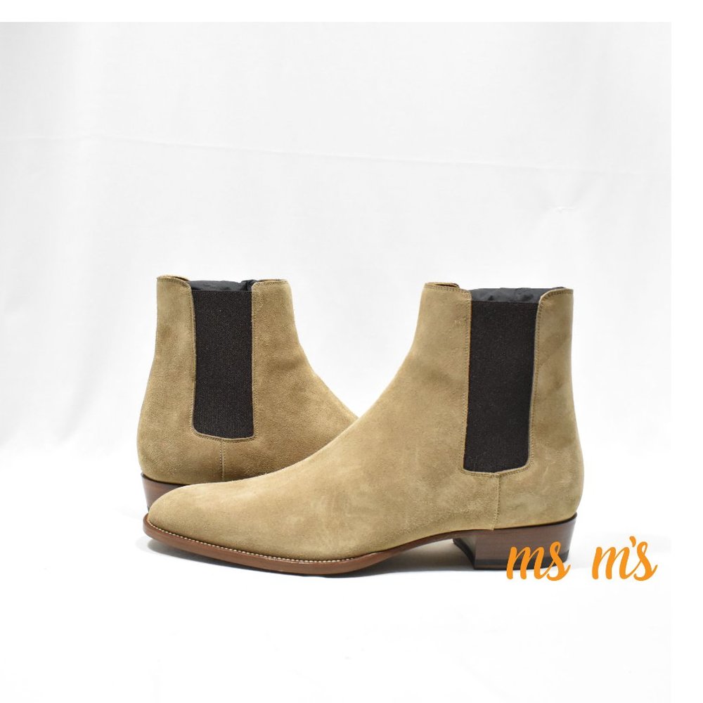 NIB Yves SAINT LAURENT YSL Brown suede Wyatt Boots - Picture 4 of 8